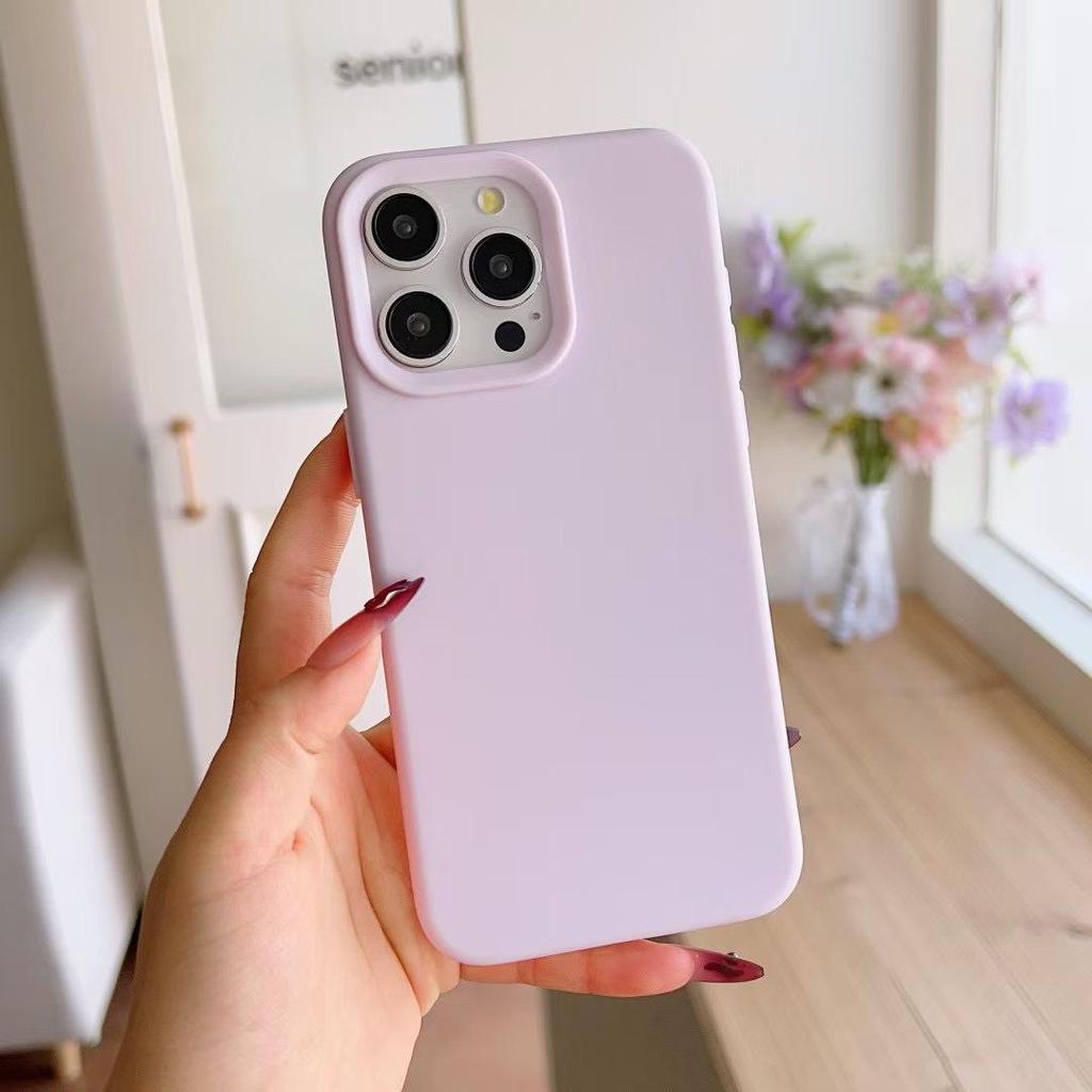 Coque Premium en Silicone Liquide pour iPhone 15/14 avec Finition Couleur Gelée Unie