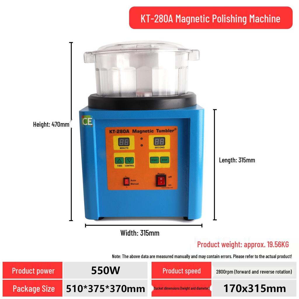 KT185 Magnetic Jewelry Polisher: Automatic Grinding and Deburring Machine