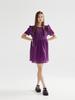 Bomnal Boutique Checked Voluminous Mini Dress _ Deep Purple