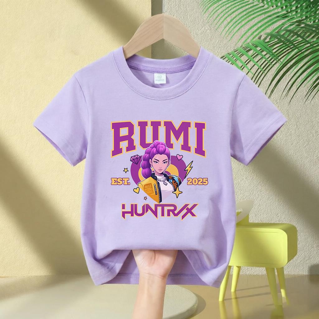New Summer 2026 TShirt from the KPop Demon Hunters Movie Short Sleeve Casual Loose with Graphic Print for Girls and Boys 100