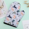 Cute Cat Pattern Cotton Oven Gloves Double Thick Heat Resistant Anti-scaldke Suitable Cooking Oven Barbecue Pot Holders Gloves