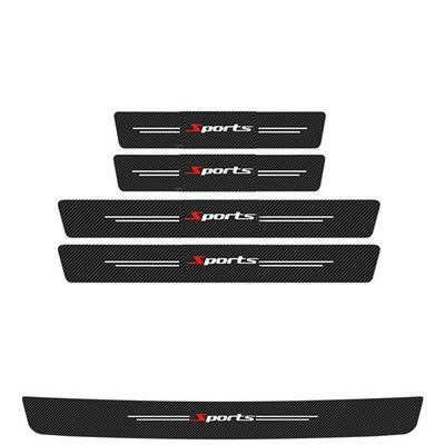 4PCS Universal Car Door Step Sill Scuff Protector Cover Guard Carbon Fiber Color