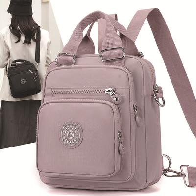 Mochila multifuncional para mujer, ligera, impermeable, de nailon, bolso de hombro de gran capacidad, bolso cruzado