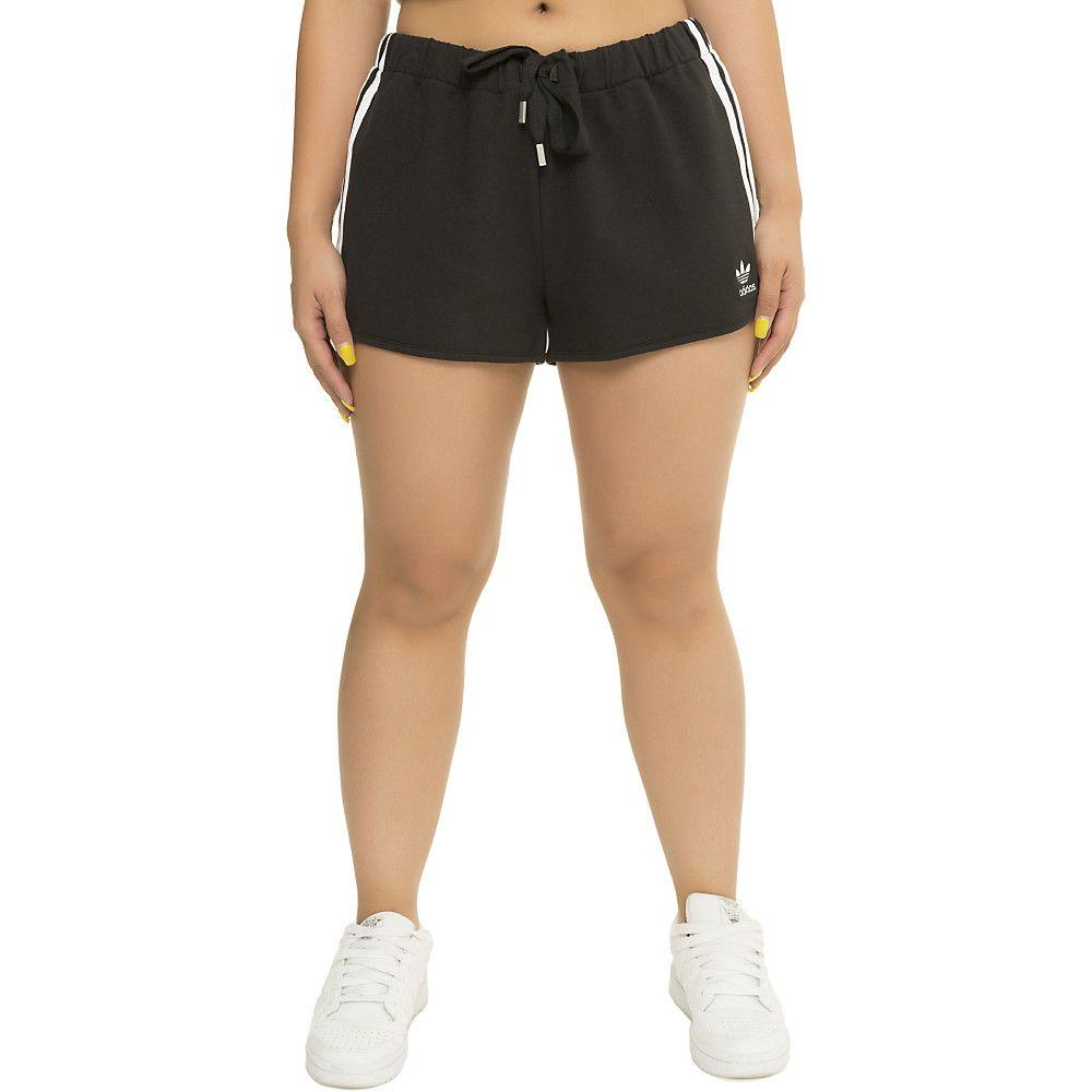 Adidas Originals Three Stripes Printed Sports Straight Leg Shorts Women Shorts Black AY8125