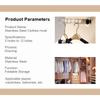 Stainless steel side-mounted wardrobe hanger rod, foldable and adjustable telescopic clothes hanger for wardrobe