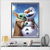 Disney 5D DIY Diamond Painting Decorations Baby Yoda and Olaf Healing Hug Illustration Diamond Embroidery Rhinestone Cross Stitch Set Handmade