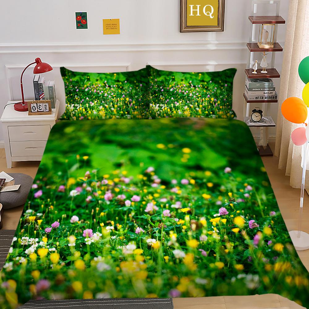 Blumen Bedruckter Bettwäschebezug Twin Size Polyester Tagesdecken Frau Luxus Hochwertige Heimbettwäsche