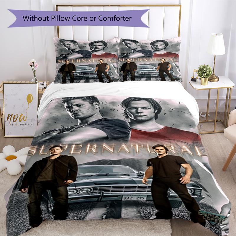 3pcs Supernatural Bedding Set Duvet Cover Closure Includes 1 Duvet Cover & 2 Pillowcases, Soft and Comfortable for All Seasons.