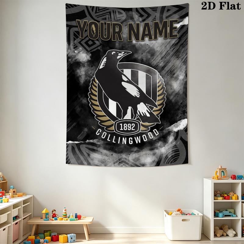Benutzerdefinierter Name Collingwood Wandteppich Ästhetischer Wandbehang Bedruckte Stoffdecke Dekorative Wandteppiche für Schlafzimmer Wohnzimmer Heimdekoration