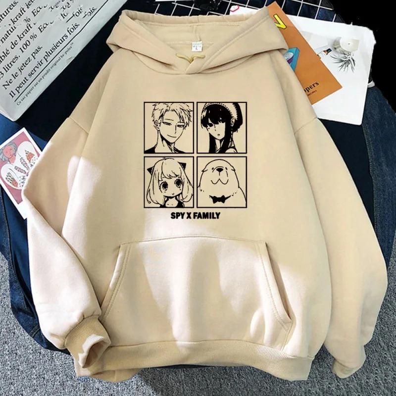 Anime Hoodie Kawaii Forger Anya Spy X Family Kawaii Manga Grafik Sweatshirt Langarm Harajuku Sweatshirts Cartoon Hoodies S