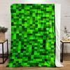 Pixelated Green Pattern Design Flannel Blanket for Bedroom, Living Room, Sofa, and Nap Sofas.