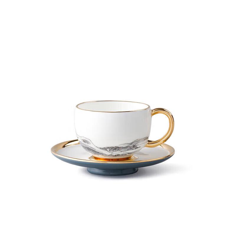 Auratic Blue and White Landscape Ceramic Tea/Coffee Cup Set