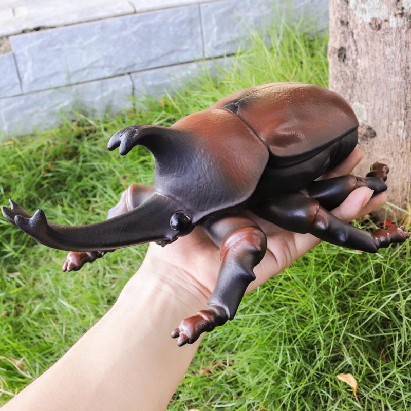 Large Soft Insect Model: Stag Beetle, Rhinoceros Beetle, Grasshopper, Mantis Toy for Kids