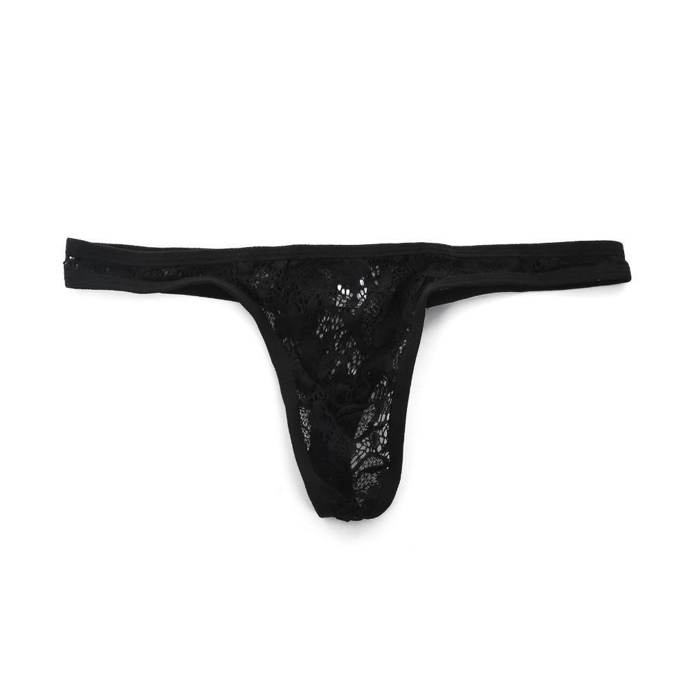 Underpants Men's Sheer Lace Panties Low Waist Male Briefs Men Lace Hollow Thongs Summer