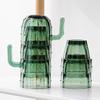 Conjunto de Copos de Vidro Empilháveis Inspirados em Cactos para Casa - Estilo Ins Criativo de Alto Valor