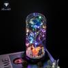 Rose Flower Preserved in Glass Dome with Night Light - Mother's Day or Birthday Gift Ornament