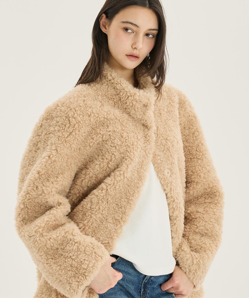 MIND BRIDGE WOMEN [W] Shearling Half Fur Coat - 2 Colors