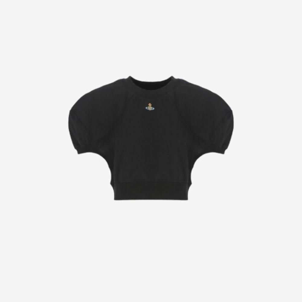 

Vivienne WesTwood Cropped FooTball ShorT Sleeve T shirT Black Women 1g01000a J001m N401 XS