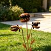 Rusty Garden Stake Carnivorous Plant Stake, Metal Venus Flytrap Sculpture, Sculpture Monstrous Ornament for Yard Flower Bed Lawn Rust-colored Decor