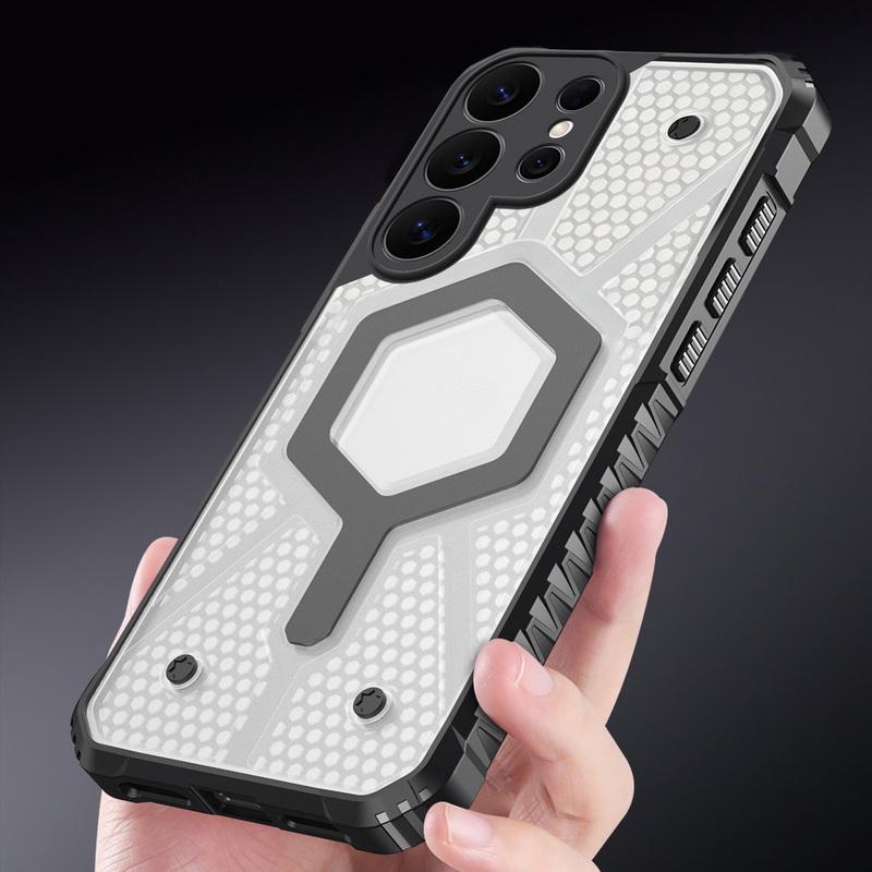 Honeycomb Pattern Magnetic Phone Case For Samsung S26 Ultra S25 FE S24 S23 Plus S22 A35 A55 A16 A26 A36 A56 A17 A57 5G Shockproof Bumper Cover