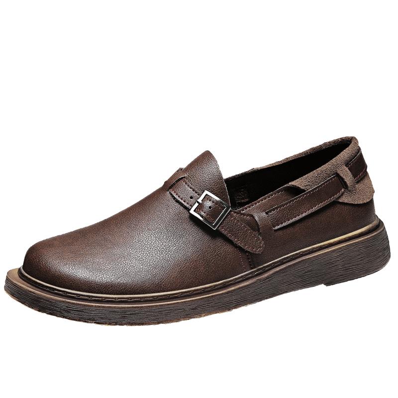 British Retro Style Men'S Loafers Thick Soled Comfortable Walking Casual Shoes Men'S Business Dress Shoes For Interviews