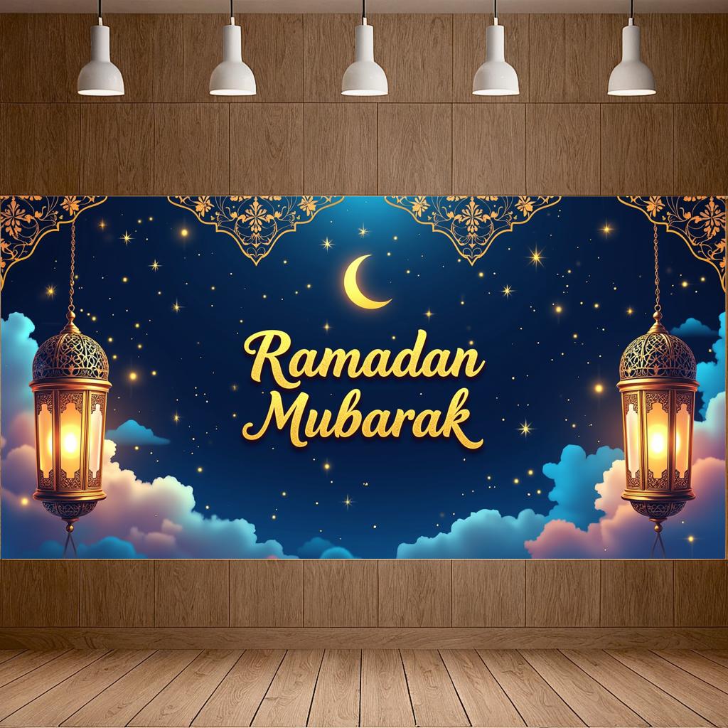 Festival Decoration Easy-to-Hang Star Backdrop Lantern Background Decorative Festive Wall Decor For Home Decor