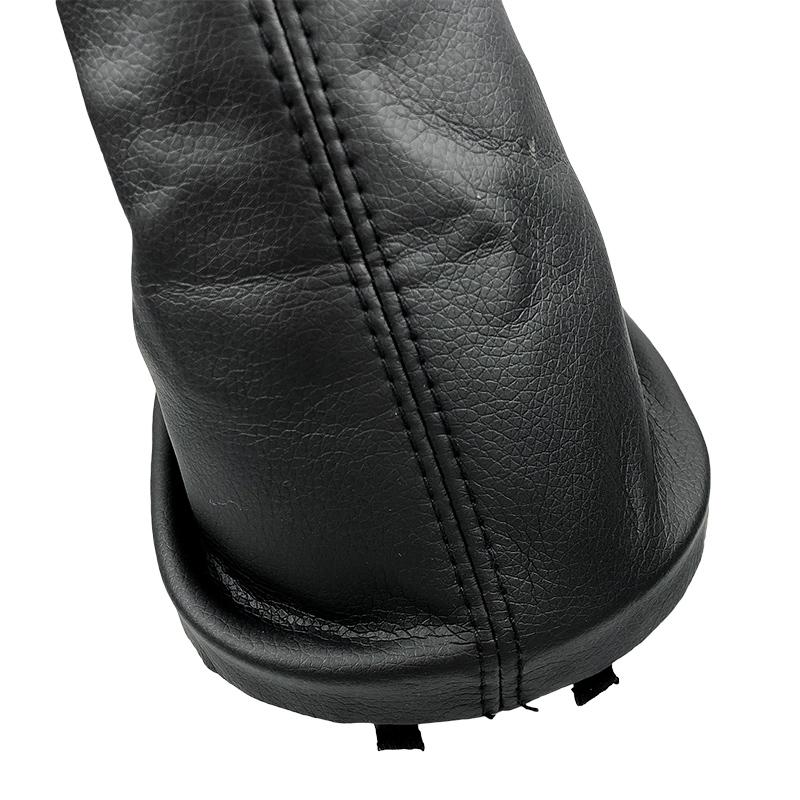 Black Leather 5/6 Speed Gear Shift Knob Gaiter Boot Cover For Volkswagen VW Caddy 2 II MK2 Touran 2004-2009