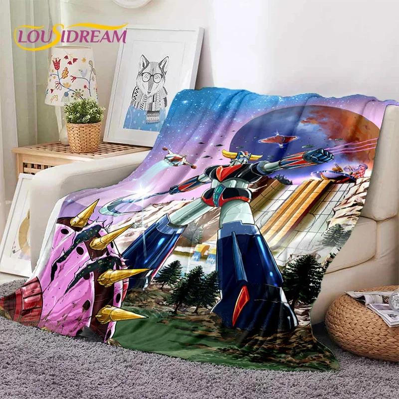 Cartoon UFO Robot Grendizer Anime Soft Flannel Blanket for Beds Bedroom Sofa Picnic,Throw Blanket for Cover Outdoor Leisure Gift