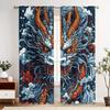 Dragon Curtains - Retro Asian-Inspired Blackout Curtains with Vibrant Dragon & Cloud Design    Polyester Machine Wash
