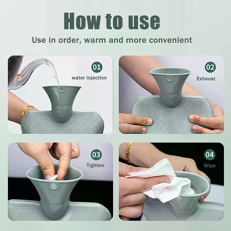 1000ML Hand Warmer Hot Water Bottle Injection Water Heating Reusable PVC Warm Kettle Warm Bed Hot Water Bag Girl Winter