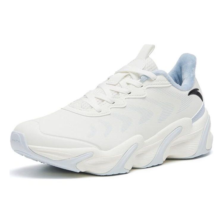 Anta Not Stop Fleece Comfortable Shock Absorption Wear Resistant Warm Low Top Running Shoes Women Running Shoes White Blue 122245523-10