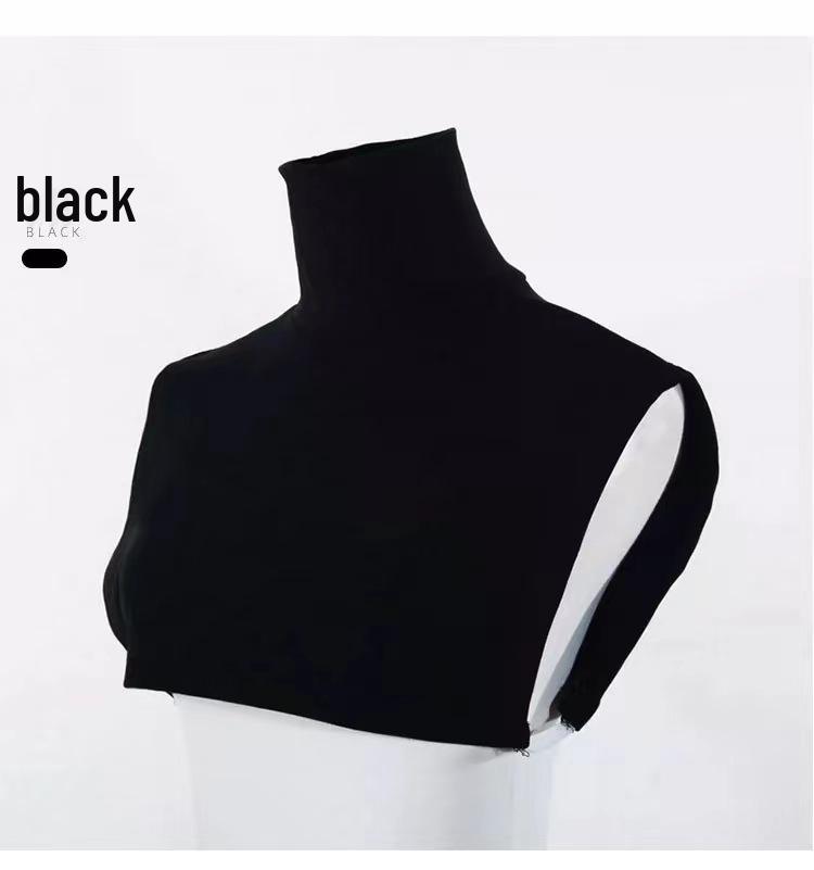 Women's Striped Semi-High Neck Cotton Decorative Collar Pullover: Warm & Fashionable Innerwear for Autumn/Winter