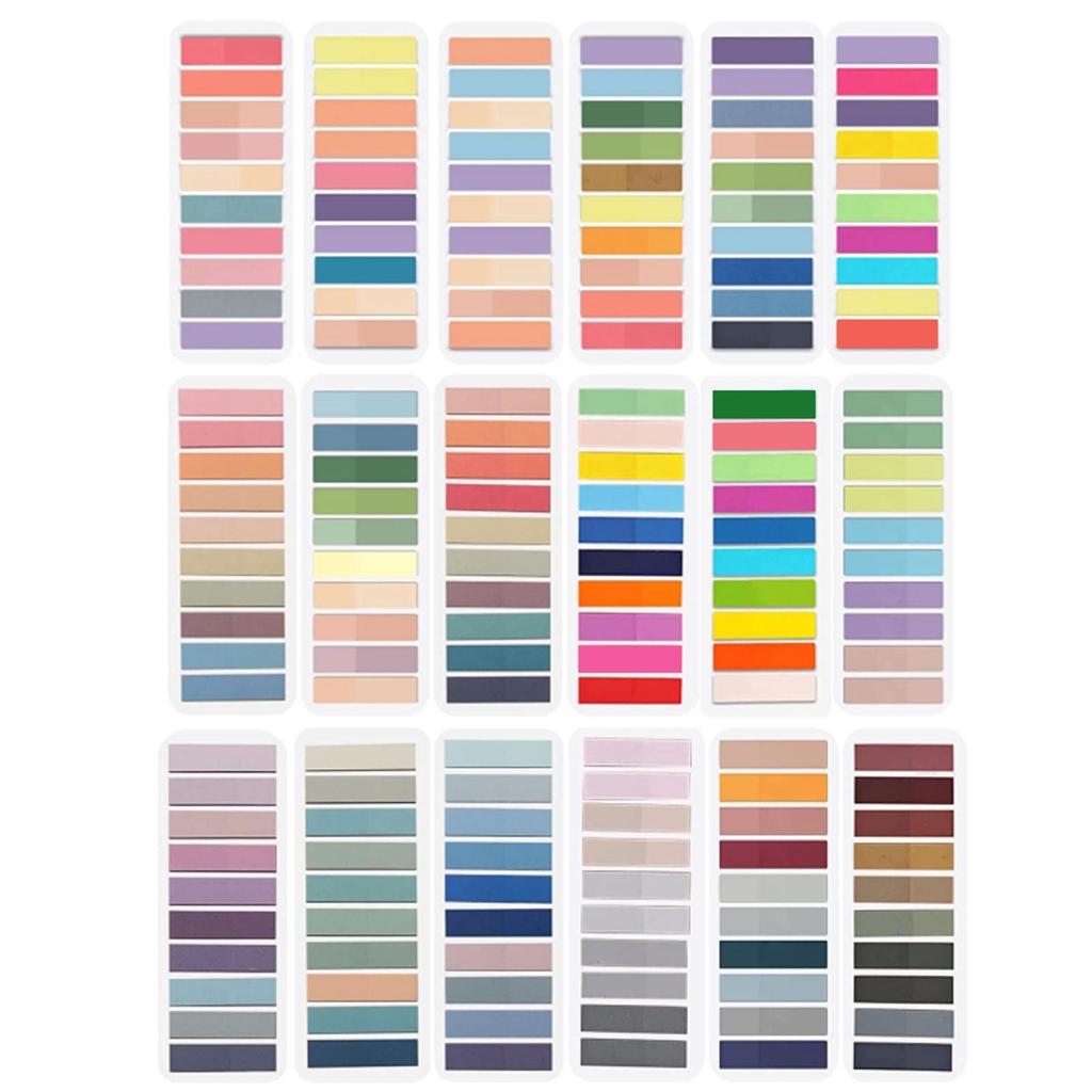 Morandi Index Tabs: Transparent, Extra-Fine Bookmark Stickers In 100 Colors for Students