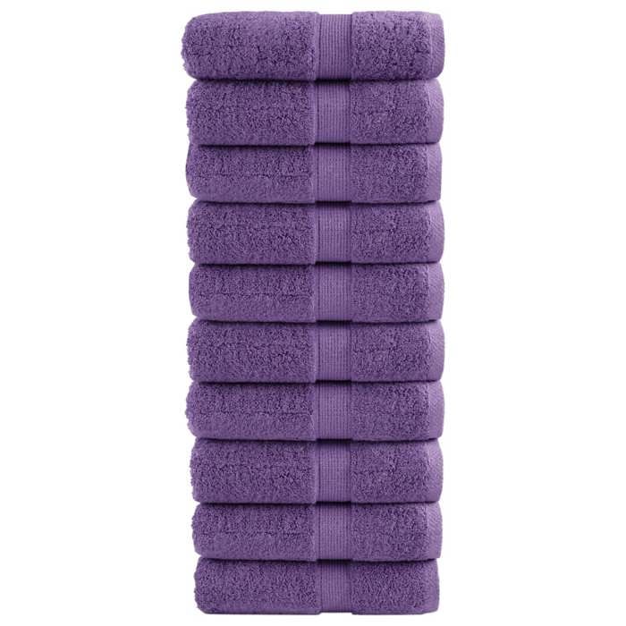 VidaXL Serviettes de toilette Premium SOLUND 10 pièces Violet 30 x 30 cm 600 g/m² 137349