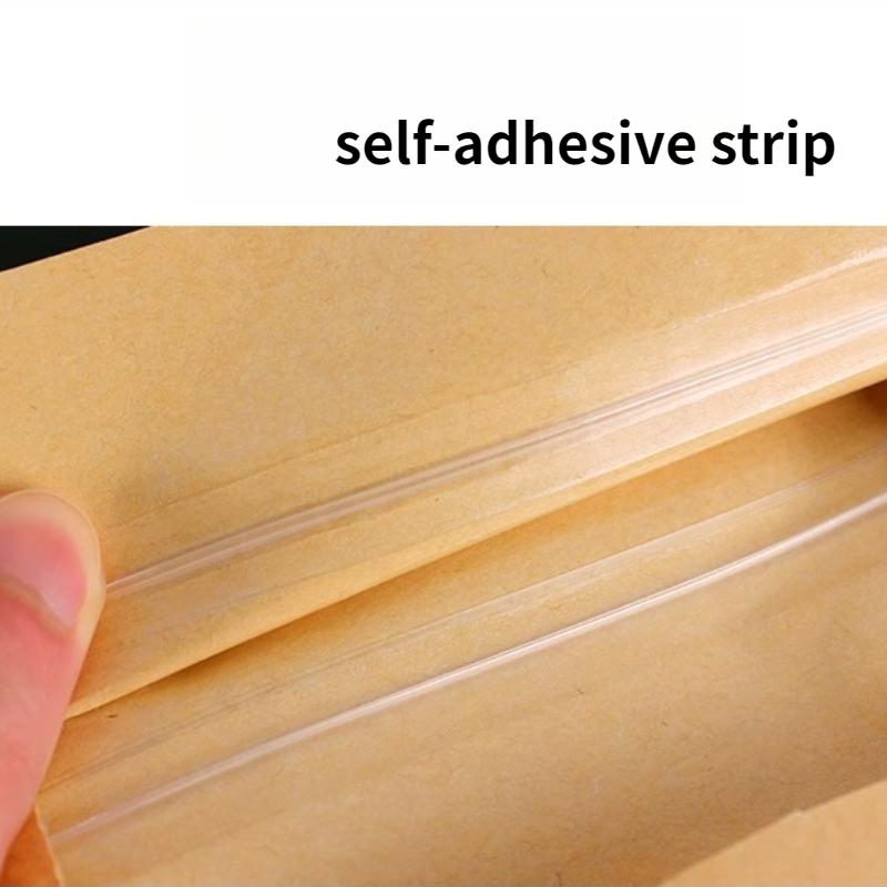 Kraft Paper Self Sealing Bag, Thickened Food Grade Package Sack Moisture Proof Sealed Tea Snack Bag Pu Erh Tea/pastry/coffee Beans/sample Packaging