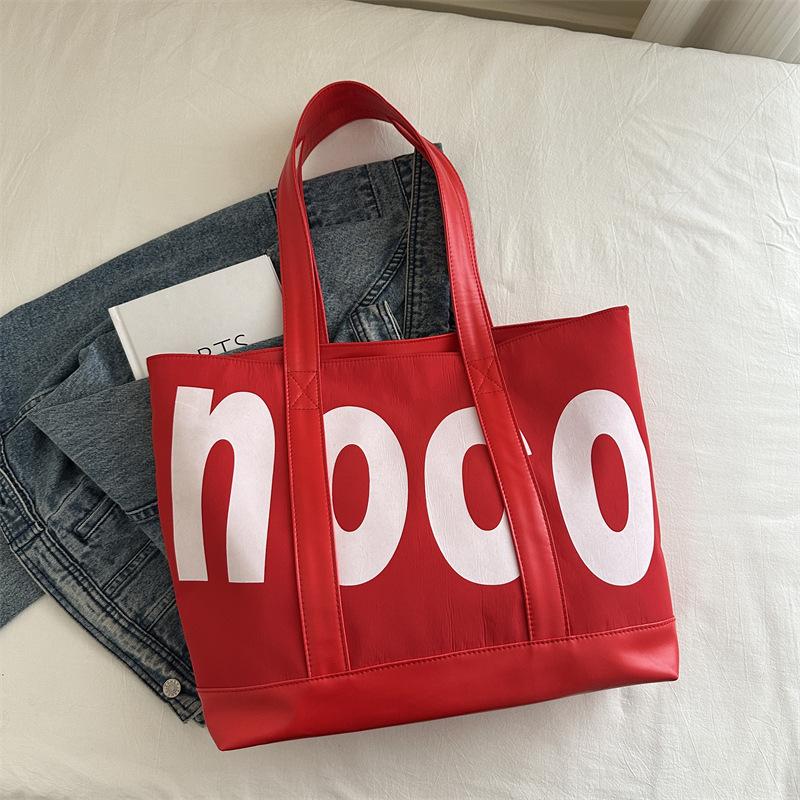 

Проста і модна літо 2024, нова модна проста і модна сумка, повсякденна сумка для покупок великої місткості, дорожня сумка червоний