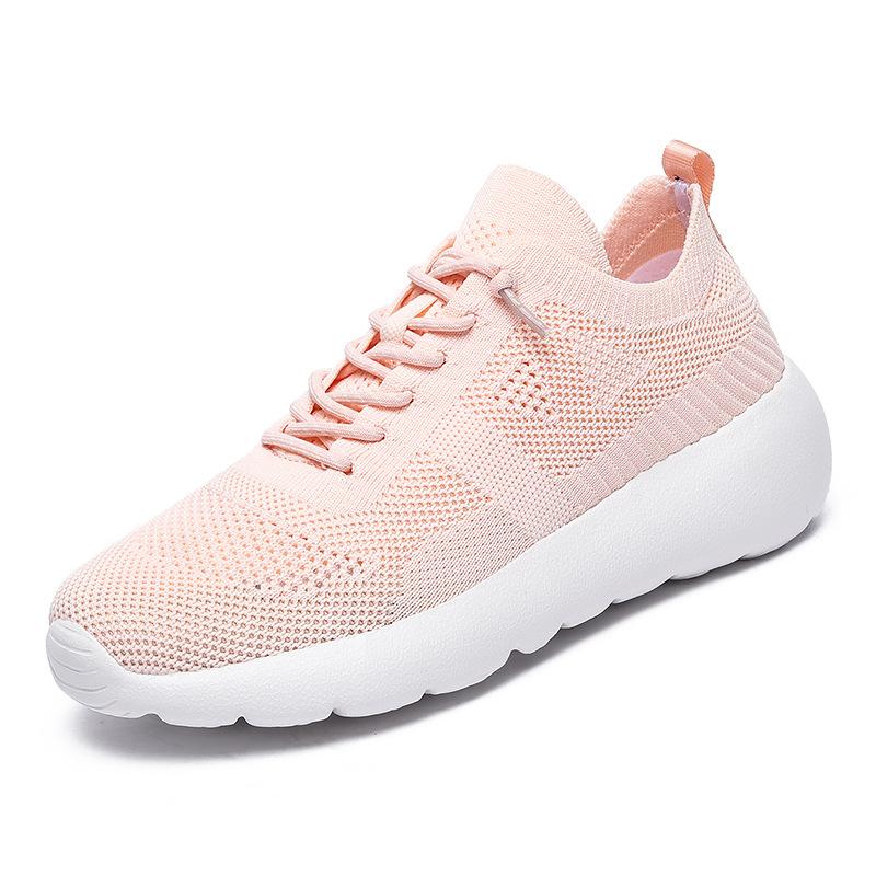 2024 šněrovací pletené tenisky pro muže a ženy, prodyšné a lehké párové běžecké boty, vysoce elastické platformové síťované boty, boty pro dojíždění