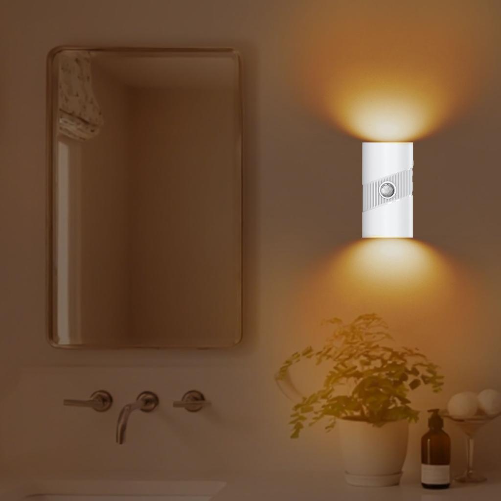 Motion Sensor Night Light Rechargeable Magnetic Battery Operated Step Light for Indoor Cabinet Hallway Bedroom