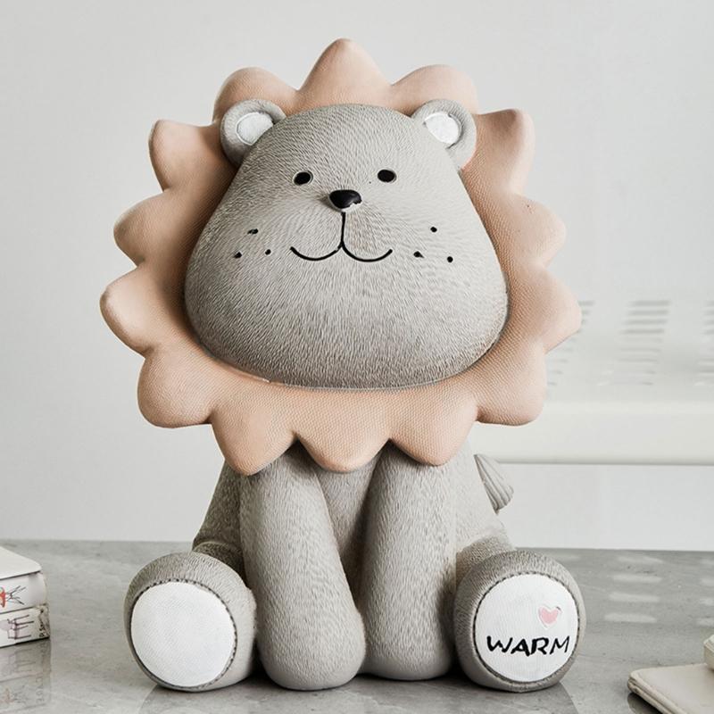 Cartoon Lion Piggy Banks Kid Children Money Box for Living Room Home Decorations