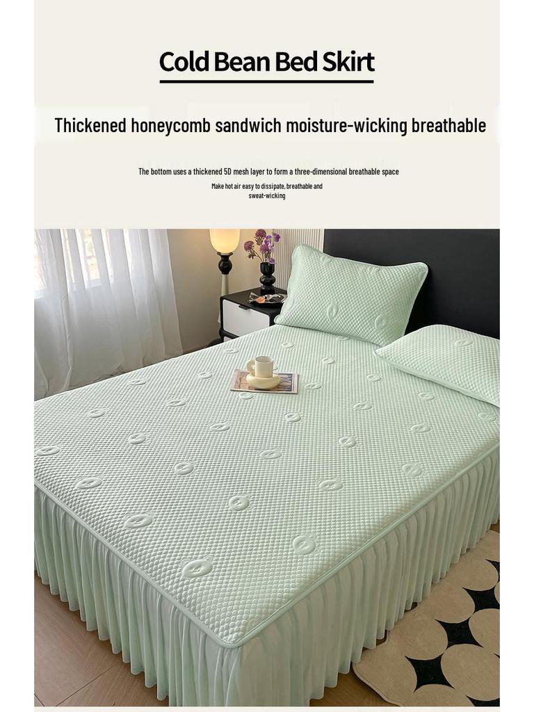 2025 Sommer Kühlmatte aus Eis-Seide – Waschbar, Rutschfest, Spannbettlaken für Zuhause