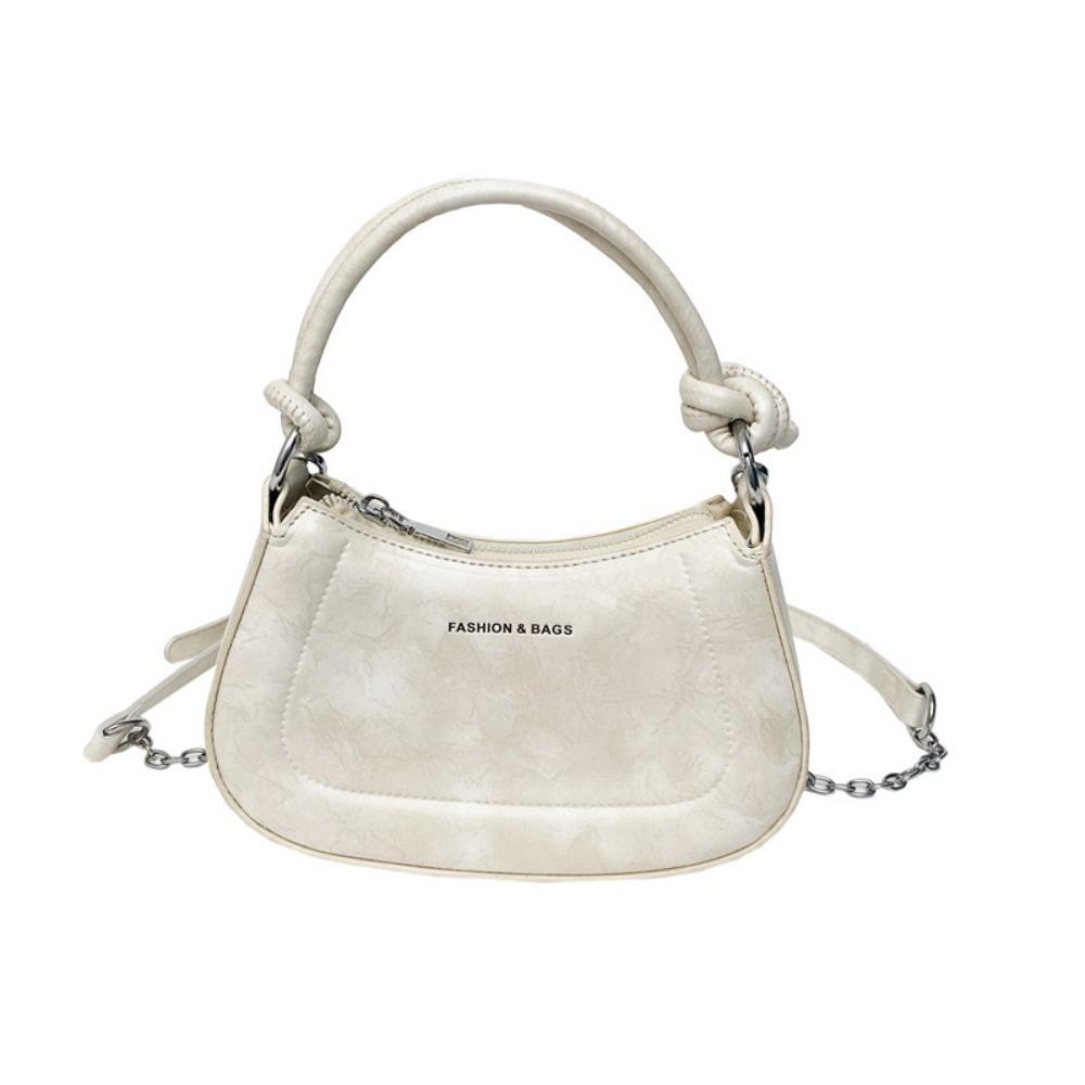 

PU Leather Shoulder Bag Korean Style Handbag Fashionable Chain Crossbody Bag Office Worker бежевый