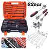 82 PCS Socket Wrench Set Ratchet Wrench Set 1/4 &1/2inch Socket Wrench Tools Set Tool Box Kit for Auto Repairing and Household