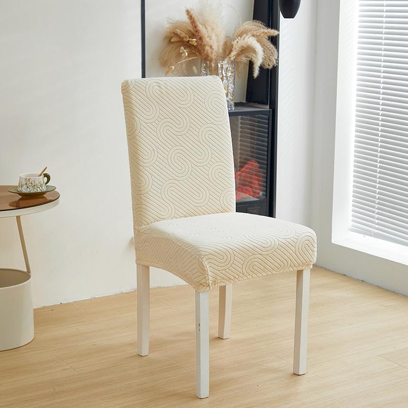Elastic Jacquard Chair Cover Thickened All-Inclusive Fabric Chair Cover Hotel Backrest Integrated Stool Cover Dining Chair Cover