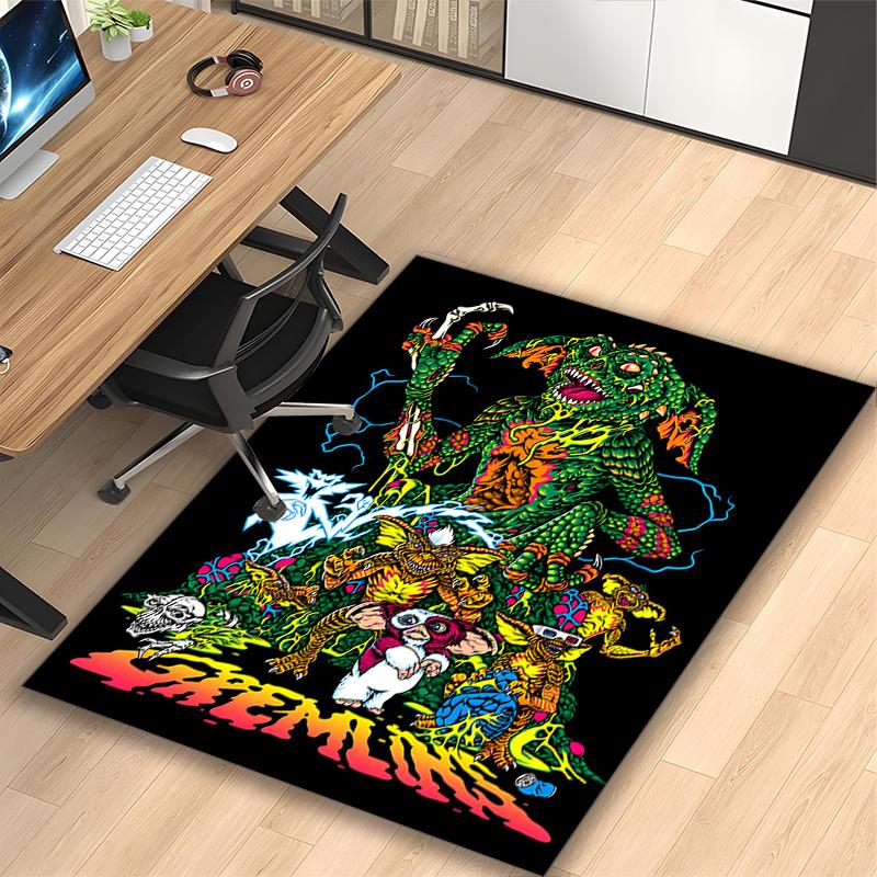 1pc Gremlins Colorful Art Carpet for Room Floor Mat, Comfortable Office Chair Printed Area Rug, Beautiful Hotel Rug