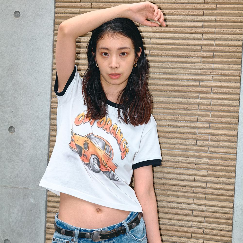 Bonrow Crop Old Orange Tee_Wh