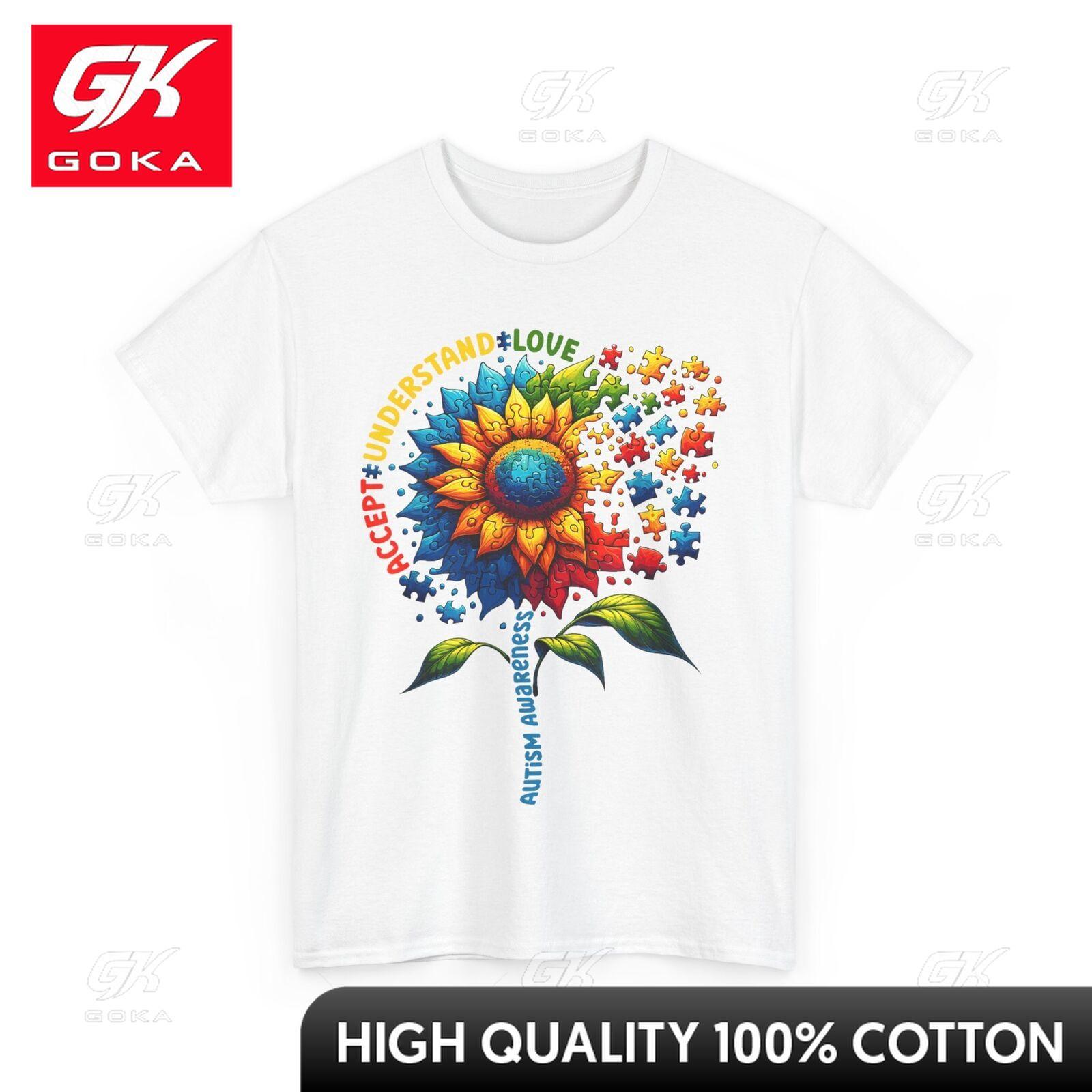 

Sunflower Puzzle Pieces Women Unisex Cute Tshirt T Shirt Pure Cotton Weekend Outfit Novelty Print Lightweight O Neck Creative S