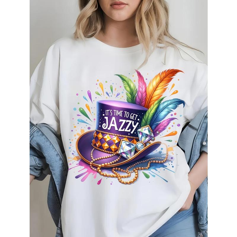

European Size Mardi Gras A Low-priced Carnival Women s T-shirt with a Big Discount, Suitable for Female Carnival Festival Enthusiasts. S белый