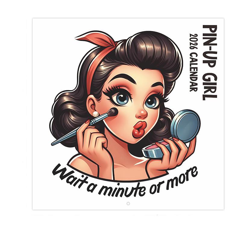 2026 Wall Calendar Enthusiastic Fuuny Pin-up Girl 12month Schedule Organizer Daily Weekly Agenda Planner Home Office Decor