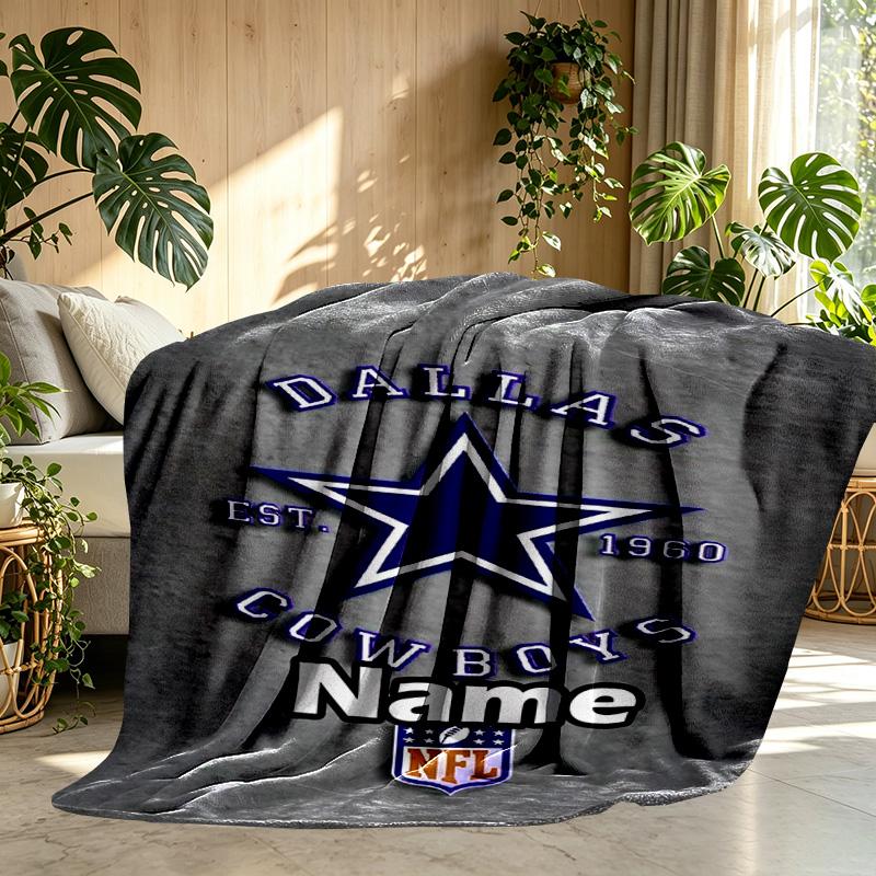 Custom Name Personalized Dallas Cowboys Print Blanket, Home Decor, Bedroom, Sofa, Camping, Couch, Gifts for Birthday ChristmasEnthusiasts