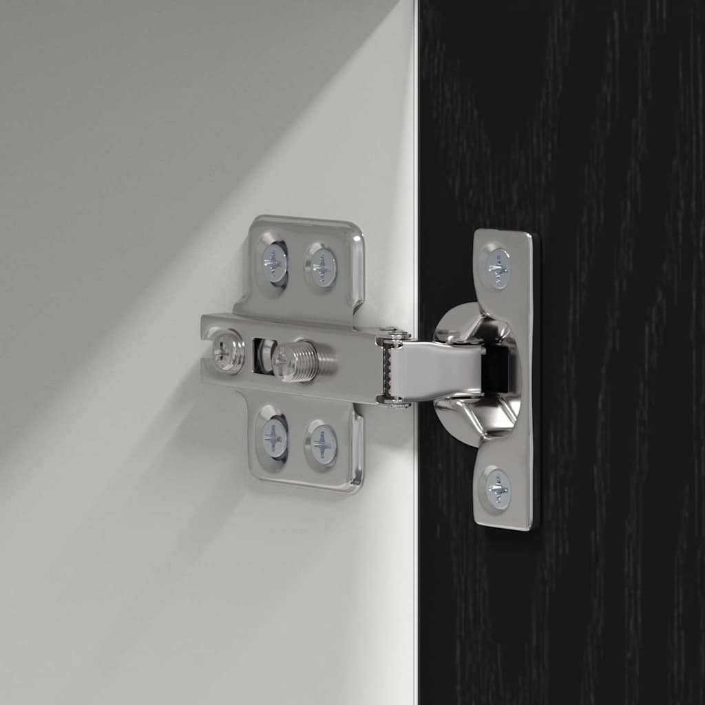 Wall Mounted Cabinet with Door Black Oak and White 50 X 31 X 100 Cm